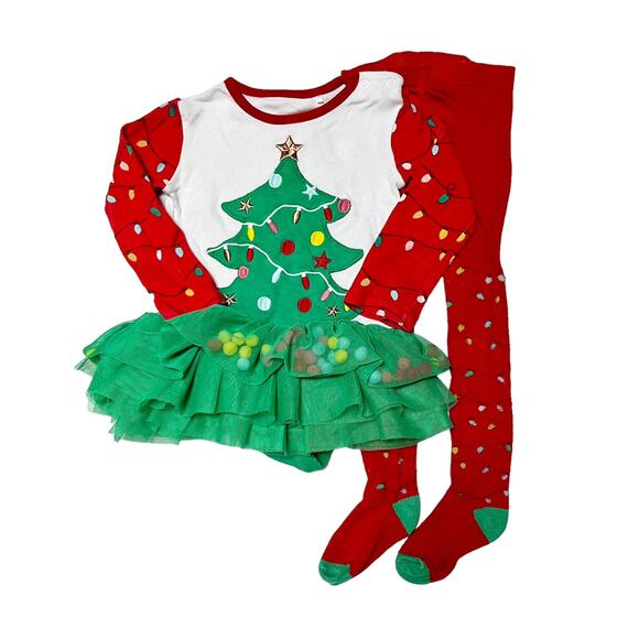 Tu Christmas Tree Holiday Outfit Size 12-18m - Picture 1 of 11